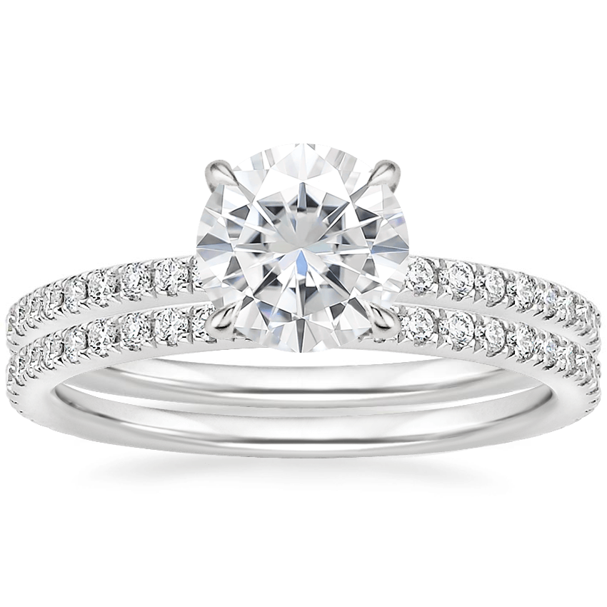 18KW Moissanite Luxe Ballad Perfect Fit Diamond Bridal Set, top view