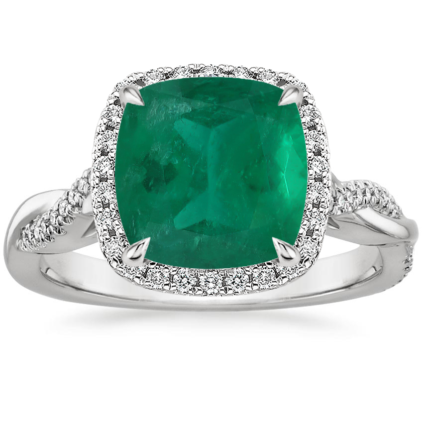 Platinum Petite Twisted Vine Halo Diamond Ring (1/4 ct. tw.), large top view