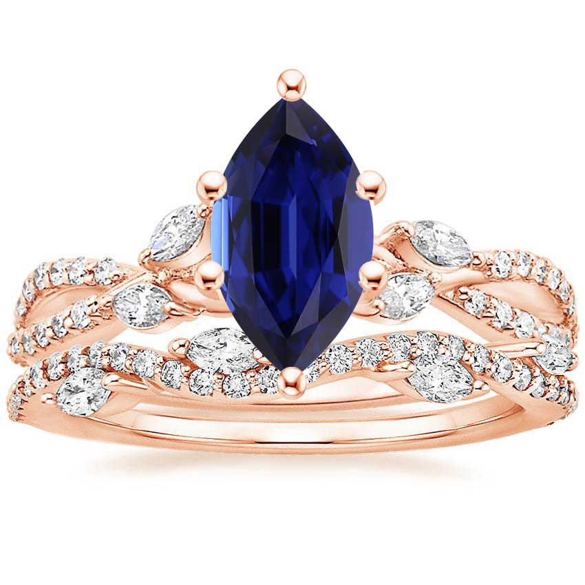14K Rose Gold Luxe Willow Diamond Ring (1/4 ct. tw.) with Luxe Winding Willow Diamond Ring (1/4 ct. tw.)