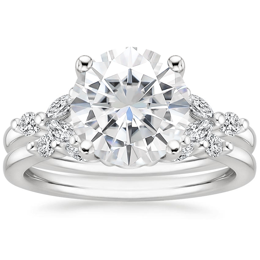 18KW Moissanite Verbena Diamond Bridal Set (1/4 ct. tw.), top view