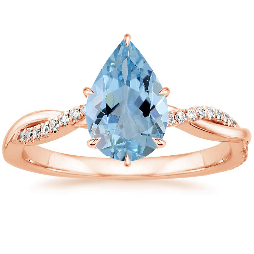 14K Rose Gold Petite Twisted Vine Diamond Ring (1/8 ct. tw.), large top view