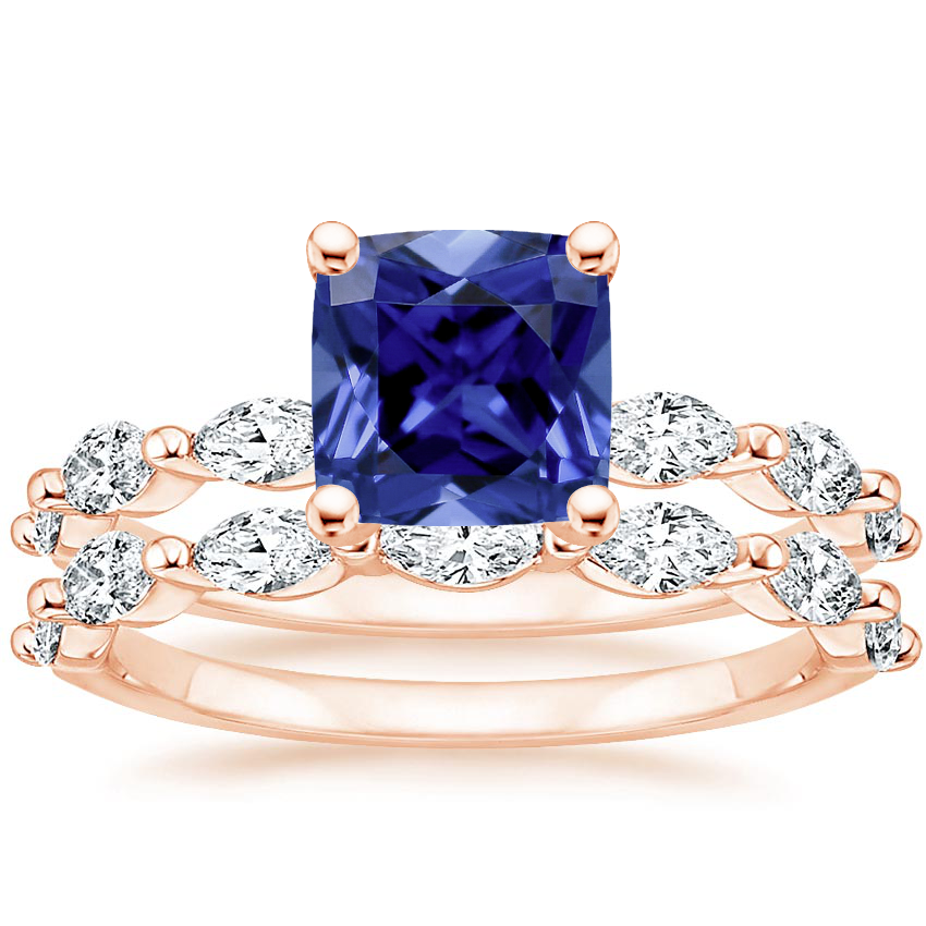14KR Sapphire Joelle Diamond Bridal Set (3/4 ct. tw.), top view