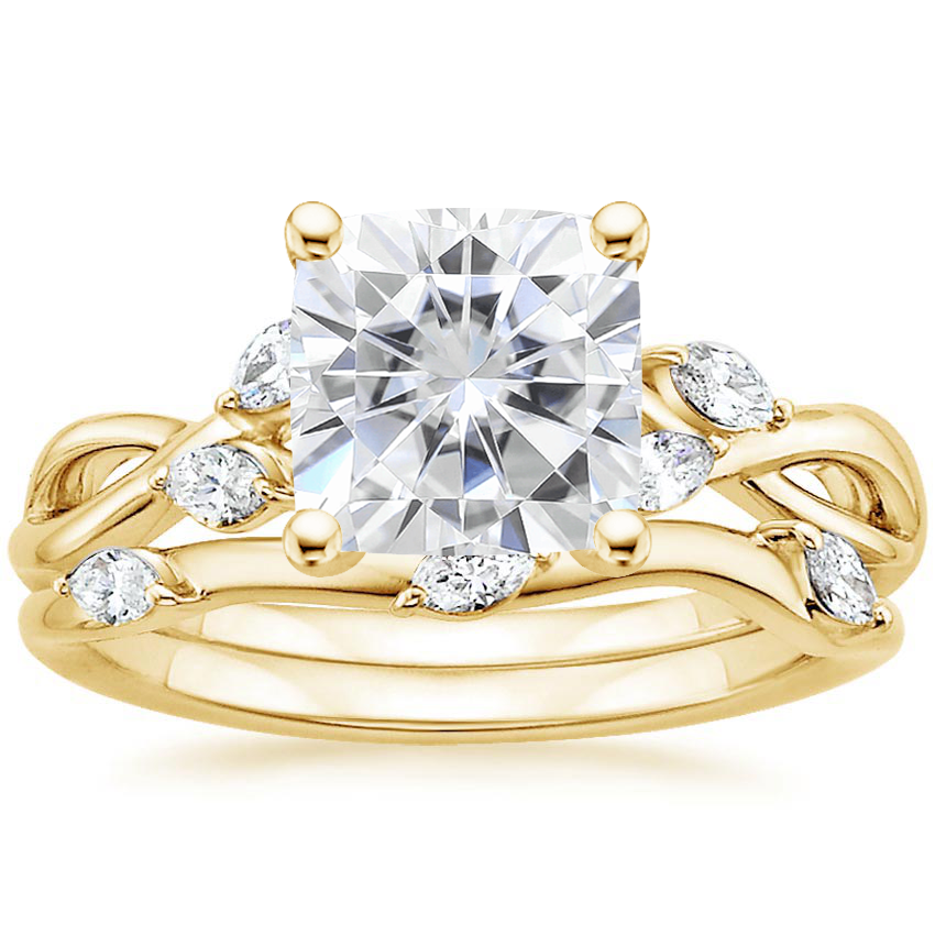 18KY Moissanite Willow Bridal Set (1/4 ct. tw.), top view