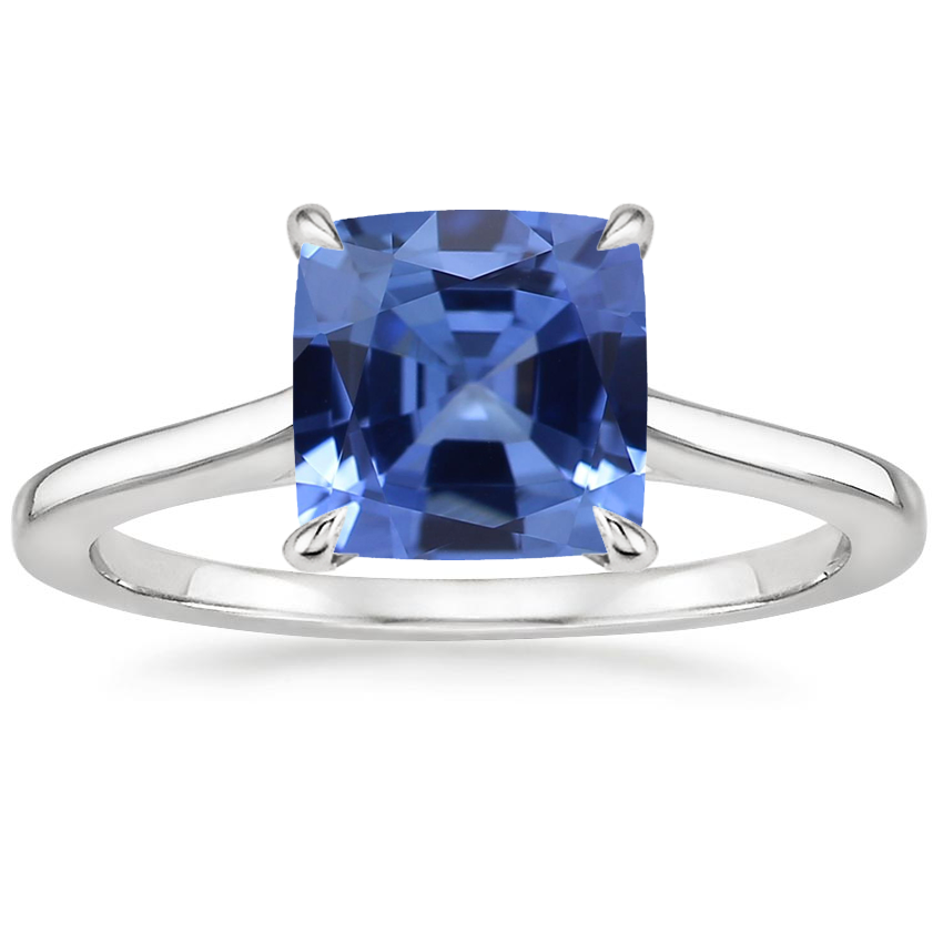 18K White Gold 1.4mm Provence Solitaire Ring, large top view