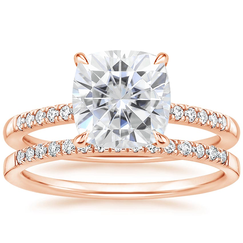 14KR Moissanite Petite Viviana Diamond Bridal Set (1/4 ct. tw.), top view