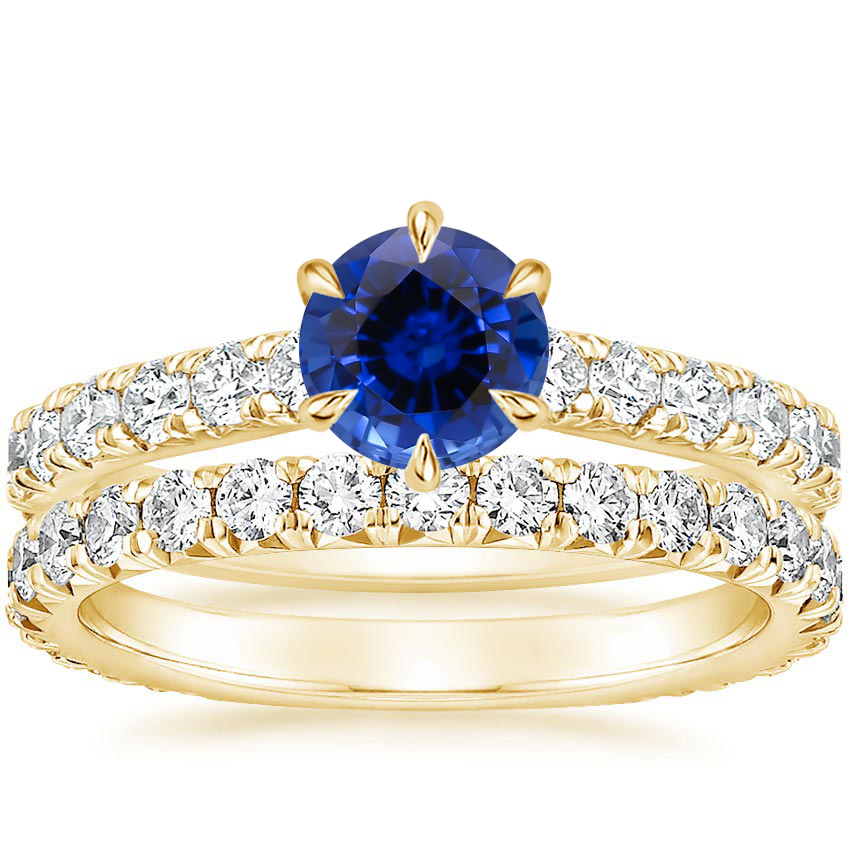 18KY Sapphire Luxe Sienna Diamond Bridal Set (1 1/8 ct. tw.), top view