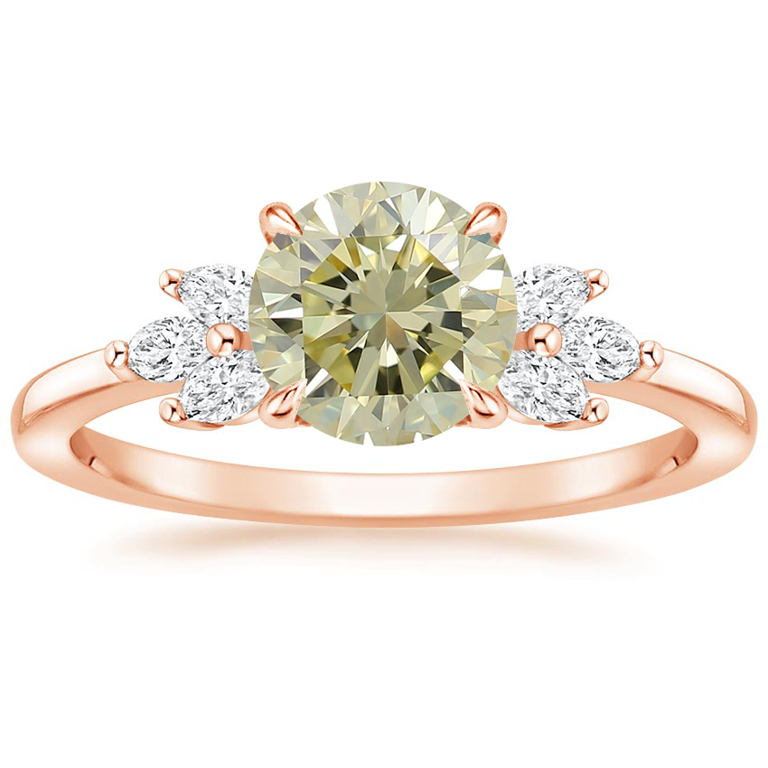 14K Rose Gold Stella Diamond Ring, large top view