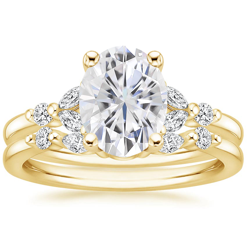 18KY Moissanite Verbena Diamond Bridal Set (1/4 ct. tw.), top view