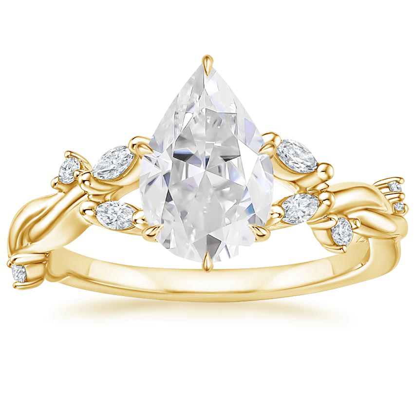 18K Yellow Gold Azalea Twist Diamond Ring, large top view