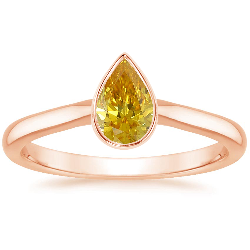 14K Rose Gold Luna 2mm Bezel Ring, large top view