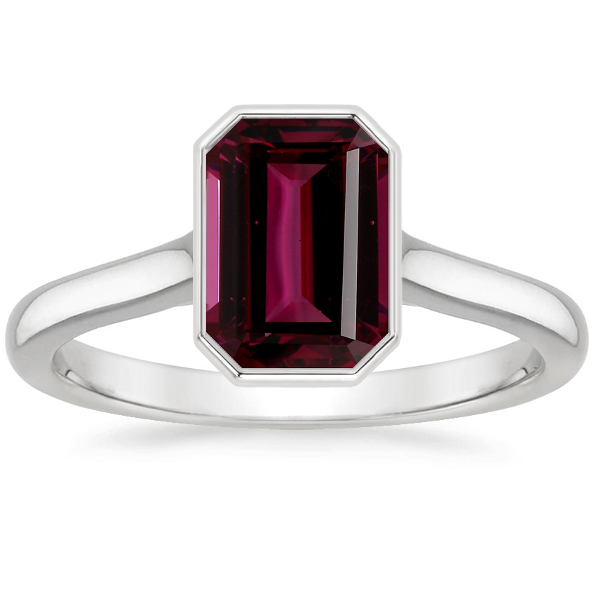 Platinum Luna 2mm Bezel Ring, large top view