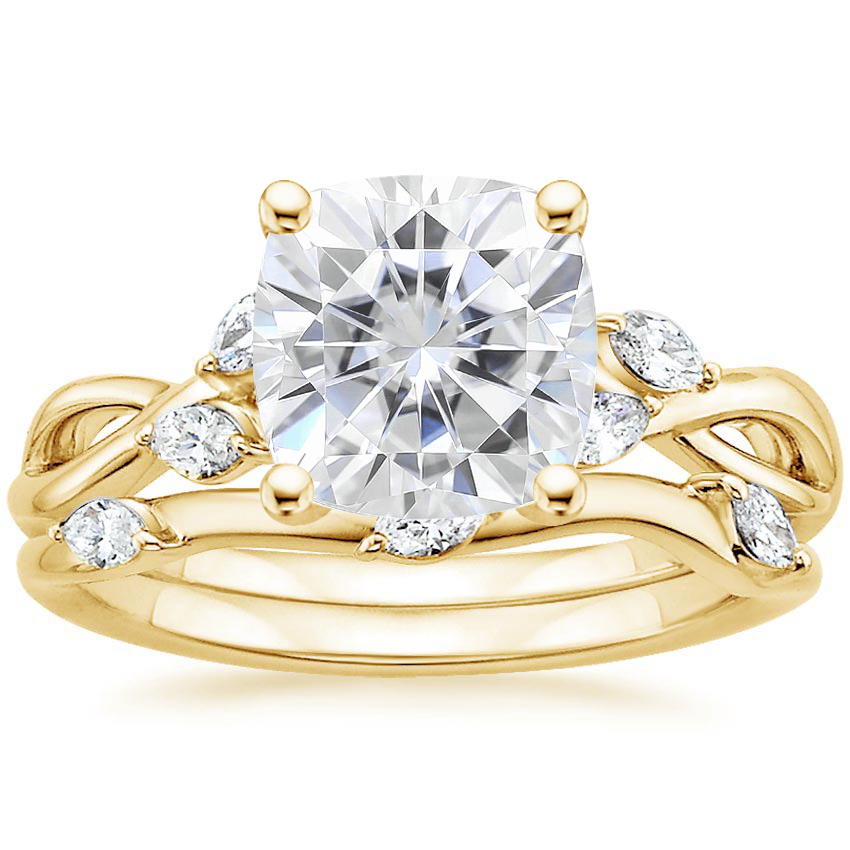 18KY Moissanite Willow Bridal Set (1/4 ct. tw.), top view