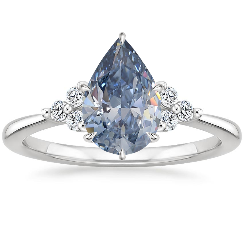 18K White Gold Melody Diamond Ring, large top view