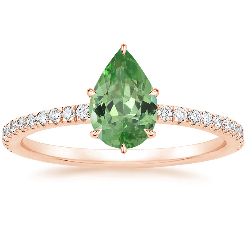 14K Rose Gold Viviana Three-Quarter Coverage Diamond Ring, large top view