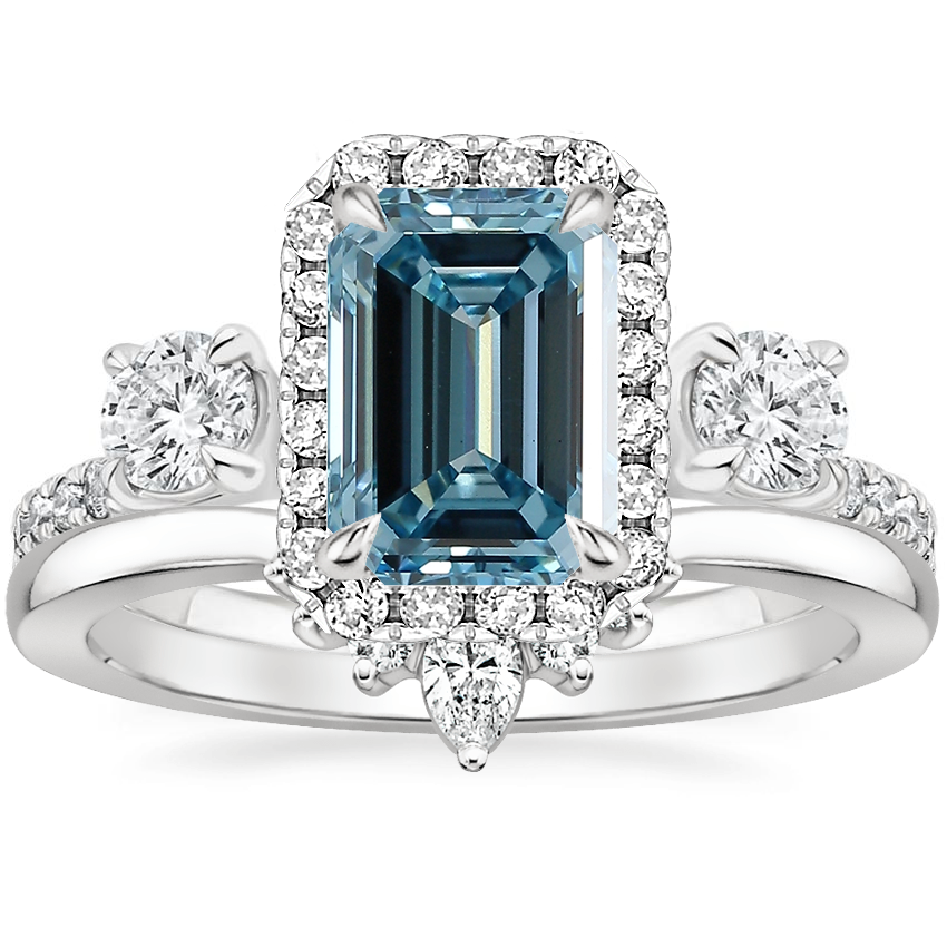 18K White Gold Three Stone Waverly Diamond Ring 3 4 ct. tw. with