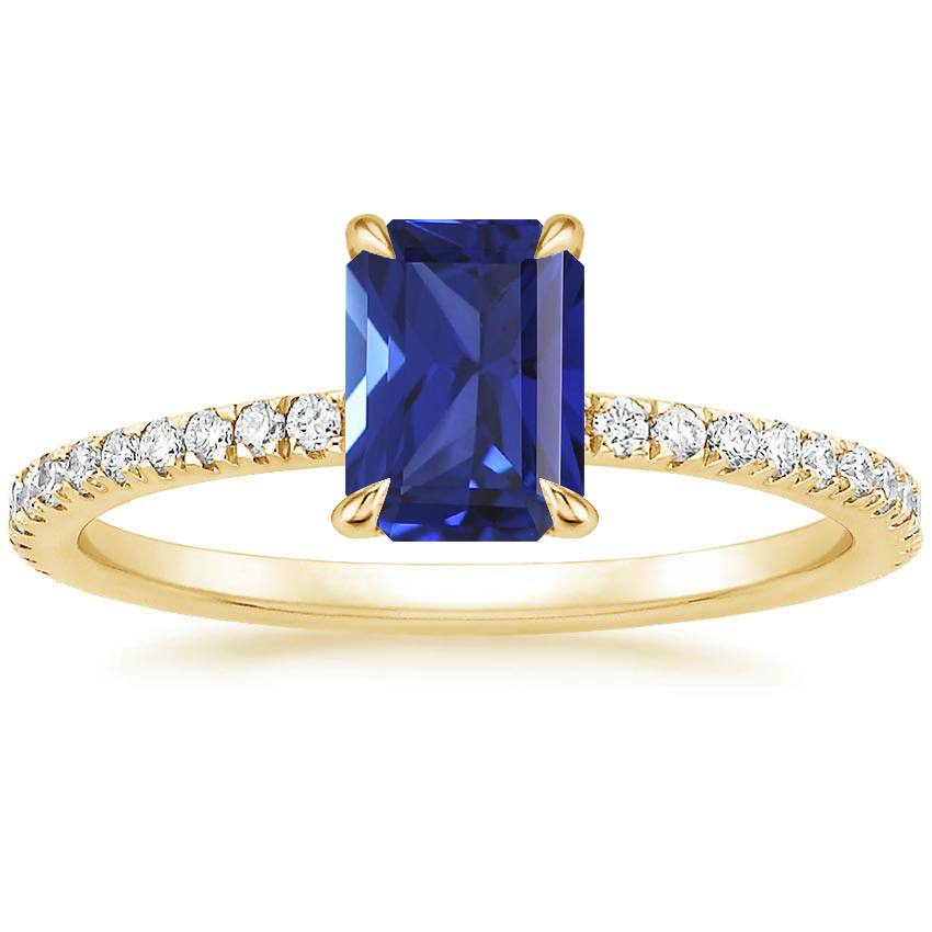 18K Yellow Gold Viviana Three-Quarter Coverage Diamond Ring, large top view