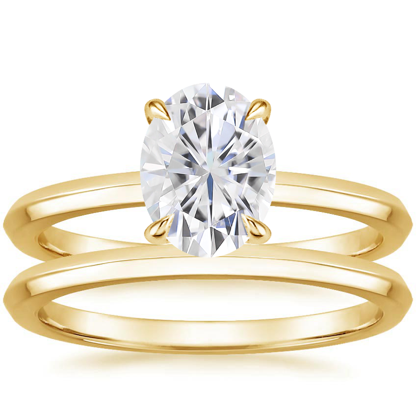 18KY Moissanite Hazel Bridal Set, top view