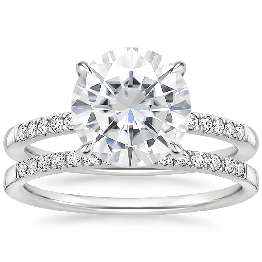 18KW Moissanite Petite Viviana Diamond Bridal Set (1/4 ct. tw.), top view