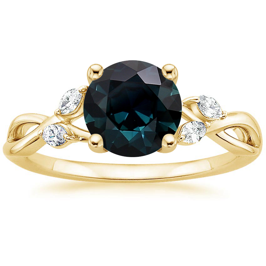 14K Yellow Gold Willow Diamond Ring (1/8 ct. tw.), large top view