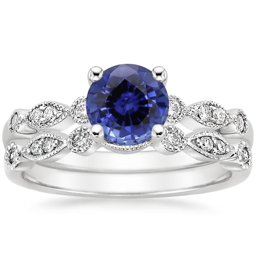 PT Sapphire Tiara Diamond Bridal Set (1/5 ct. tw.), top view