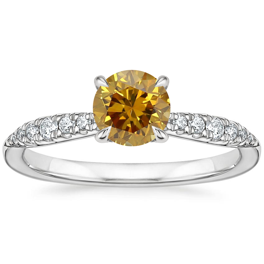 18K White Gold Emmeline Diamond Ring, large top view