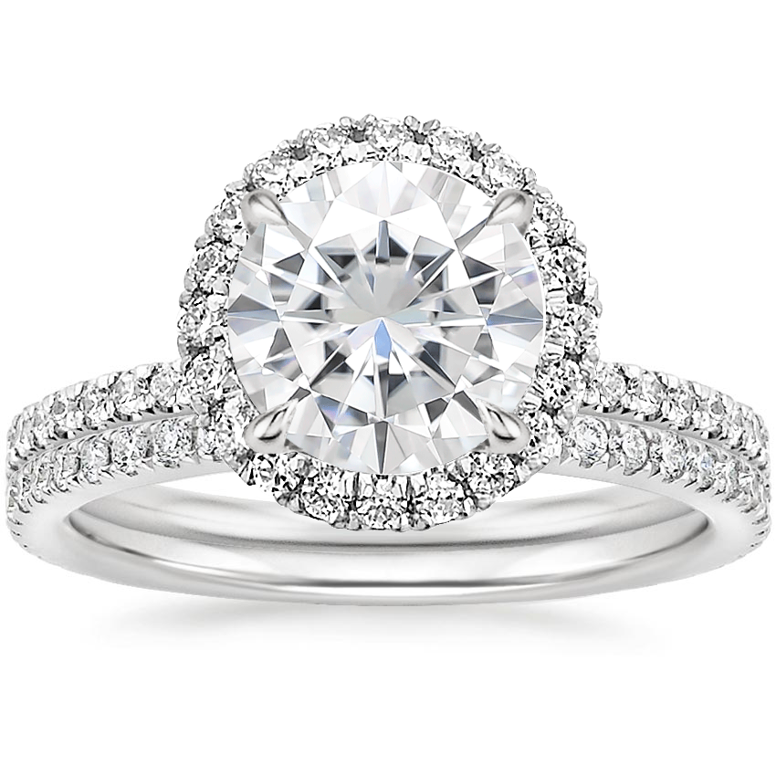 18KW Moissanite Waverly Diamond Bridal Set (2/3 ct. tw.), top view