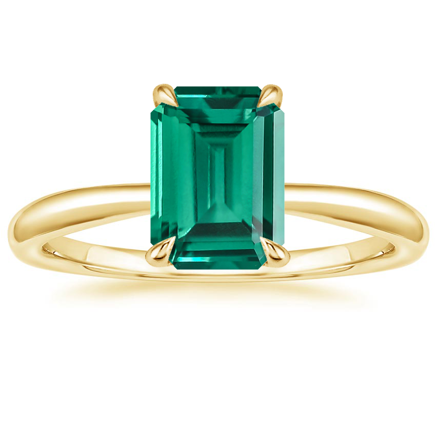 18K Yellow Gold Freesia 2mm Solitaire Ring, large top view