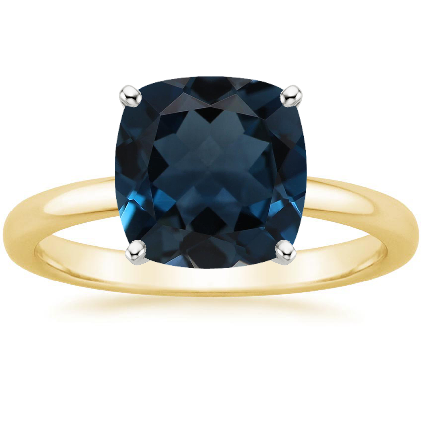 18K Yellow Gold Comfort Fit 2mm Solitaire Ring, large top view