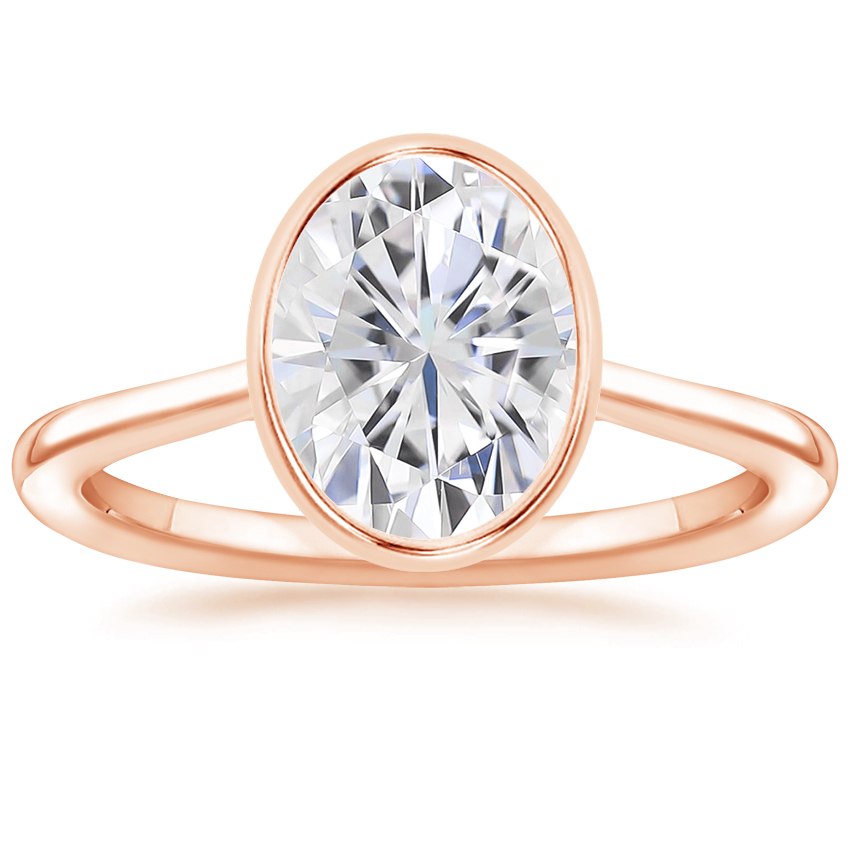 14K Rose Gold Petite Luna 1.5mm Bezel Ring, large top view