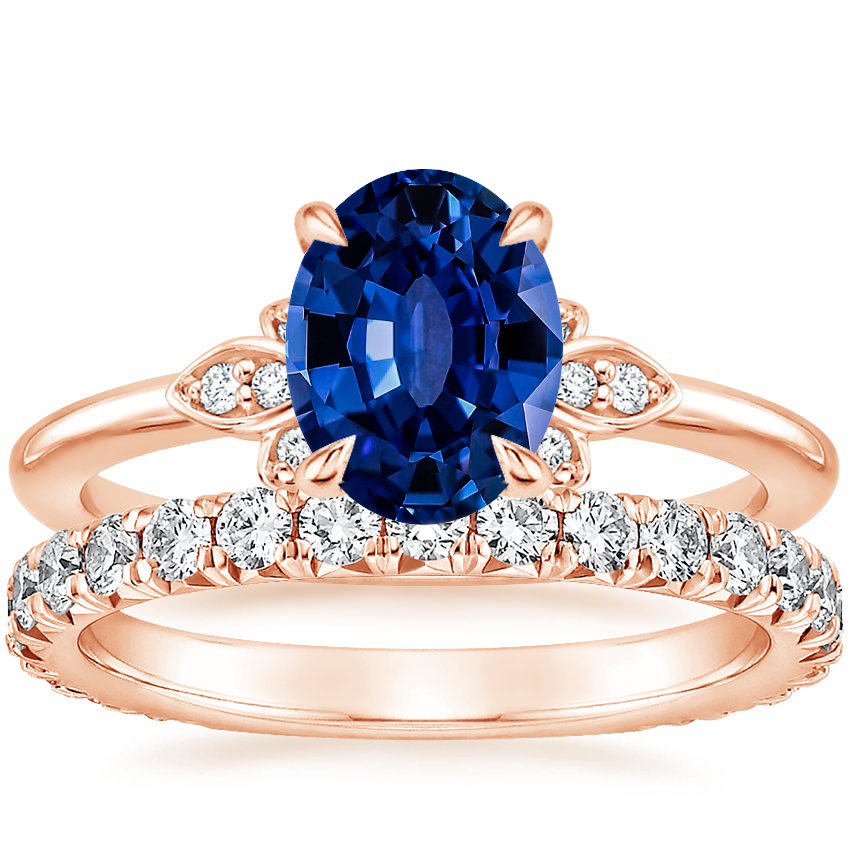 14K Rose Gold Fiore Diamond Ring with Luxe Sienna Diamond Ring (5/8 ct. tw.)