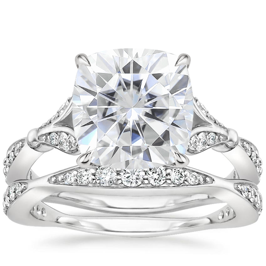 PT Moissanite Zinnia Diamond Bridal Set (1/2 ct. tw.), top view