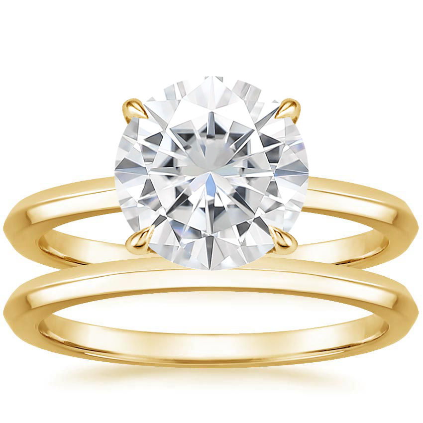 18KY Moissanite Hazel Bridal Set, top view