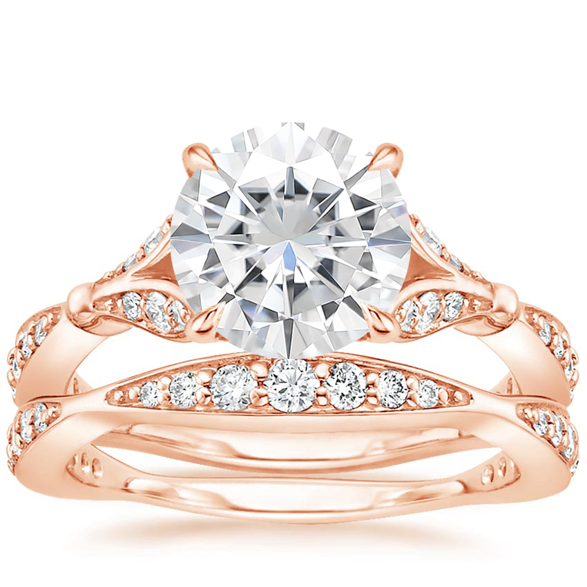 14KR Moissanite Zinnia Diamond Bridal Set (1/2 ct. tw.), top view
