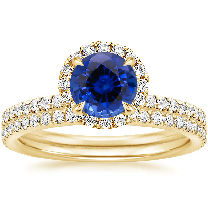 18KY Sapphire Waverly Diamond Bridal Set (2/3 ct. tw.), top view