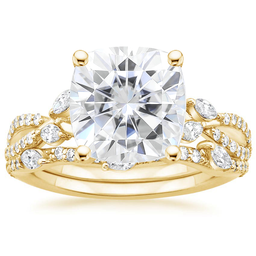 18KY Moissanite Luxe Willow Bridal Set (1/2 ct. tw.), top view