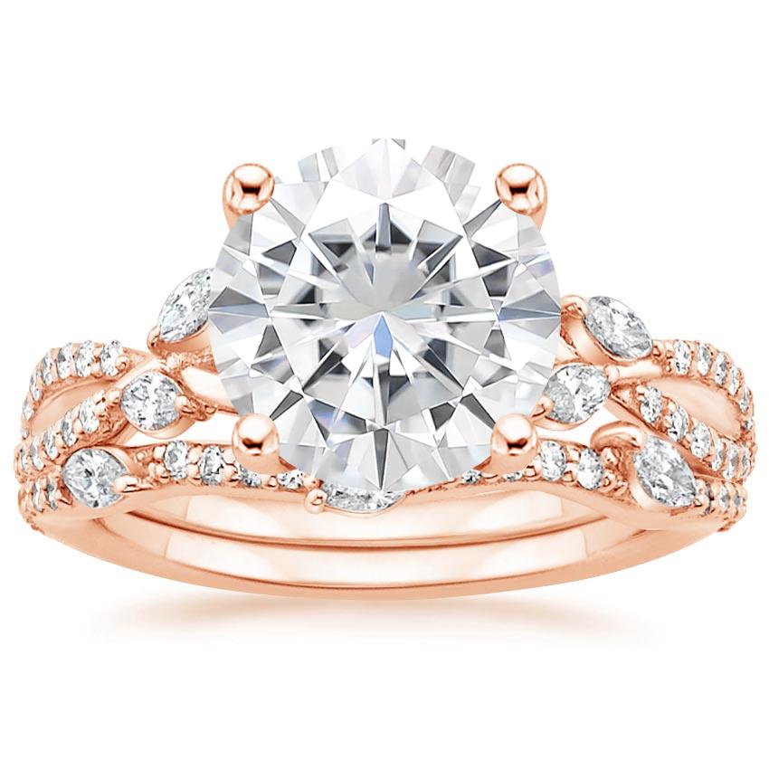 14KR Moissanite Luxe Willow Bridal Set (1/2 ct. tw.), top view