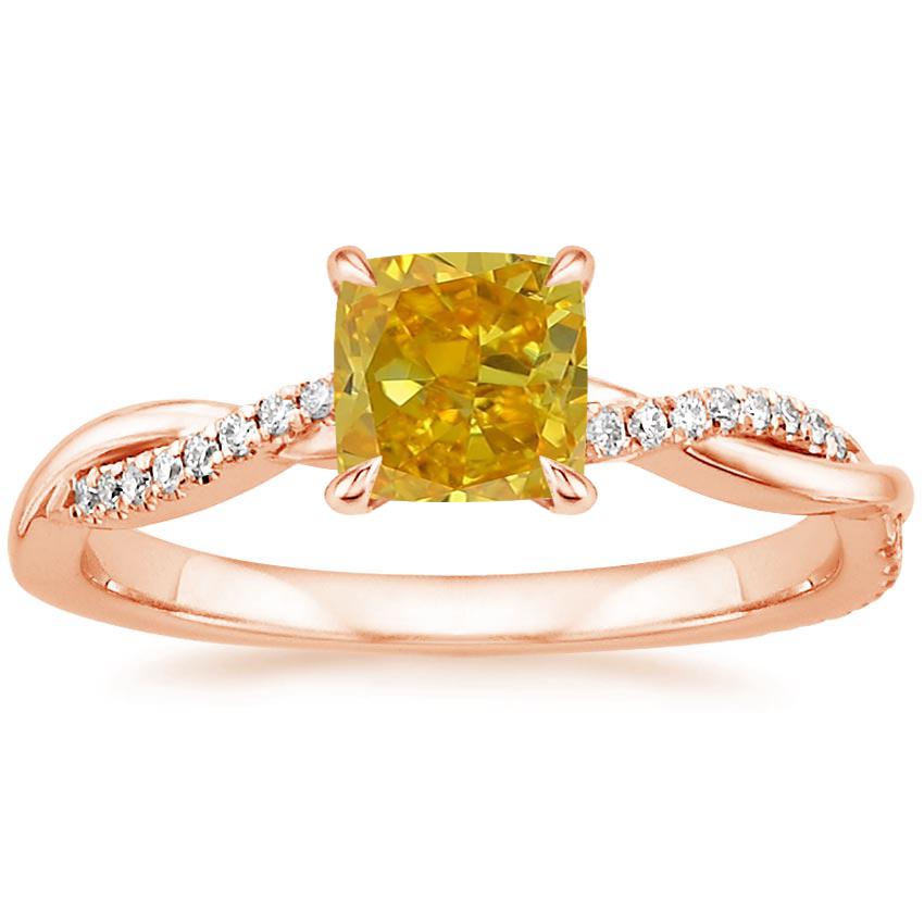 14K Rose Gold Petite Twisted Vine Diamond Ring (1/8 ct. tw.), large top view