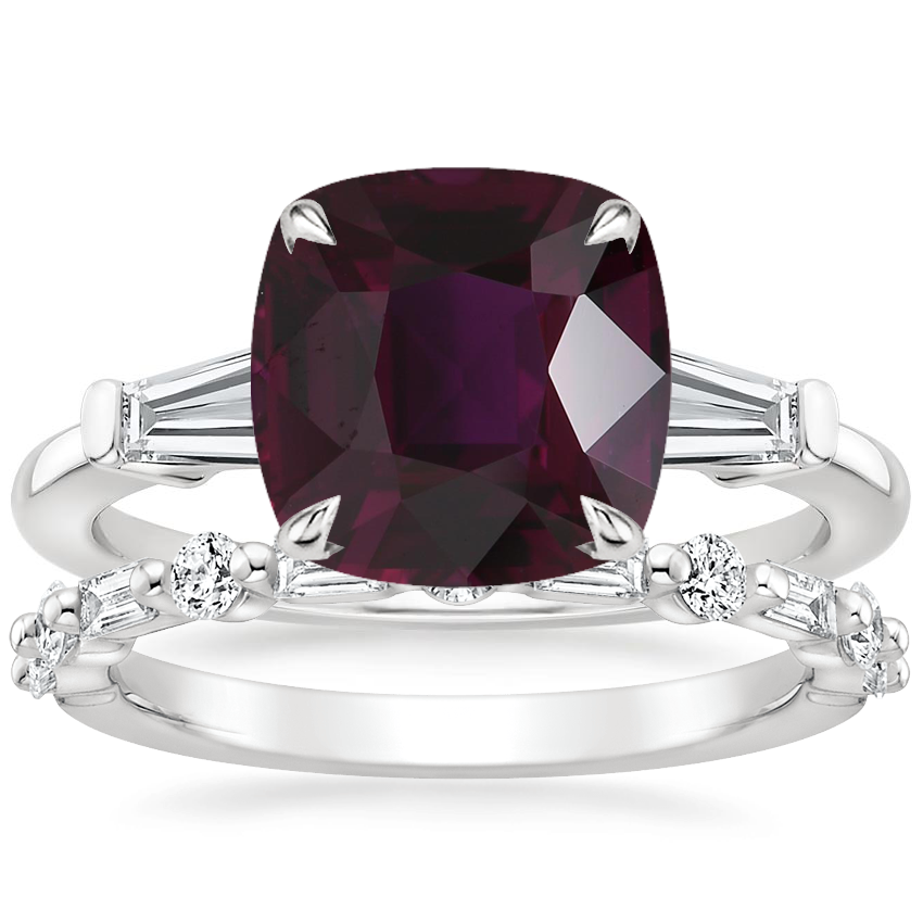 18K White Gold Symphony Diamond Ring (1/2 ct. tw.) with Harper Diamond Ring (1/3 ct. tw.)