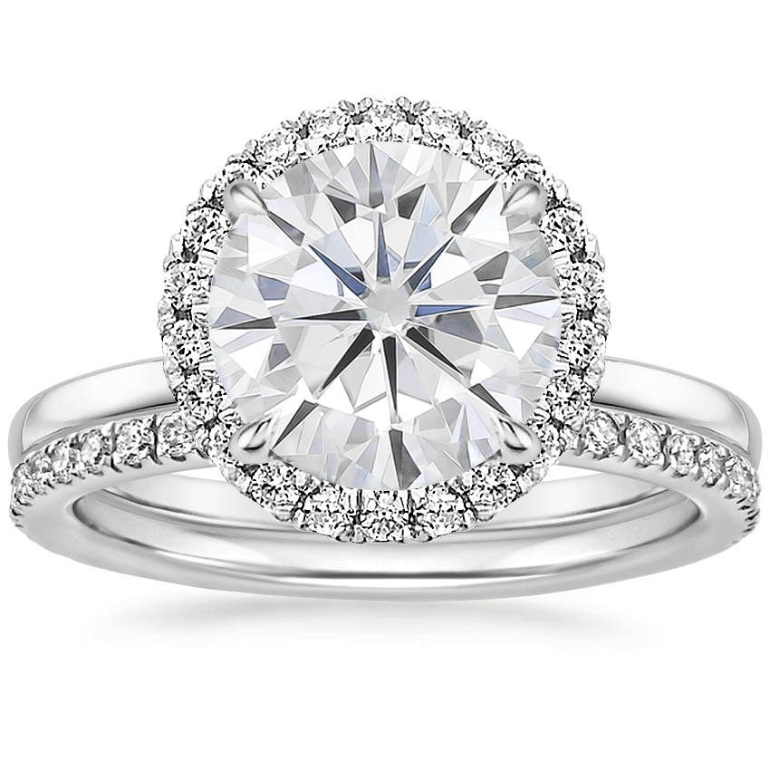 18KW Moissanite Vienna Diamond Bridal Set (1/2 ct. tw.), top view