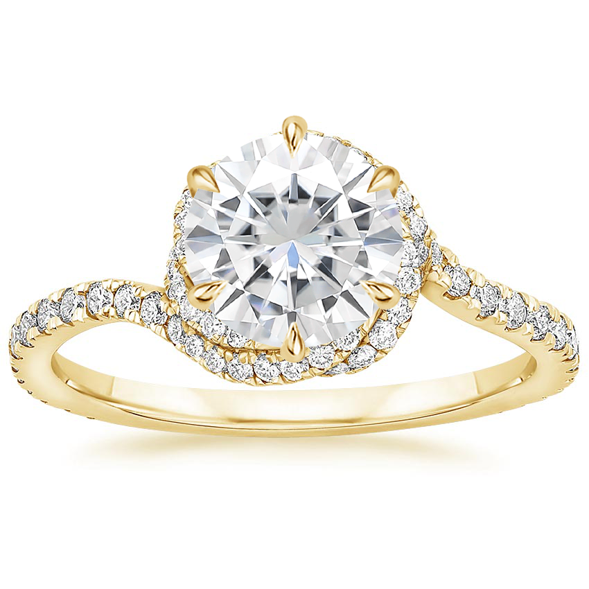Yellow Gold Moissanite Rosita Diamond Ring