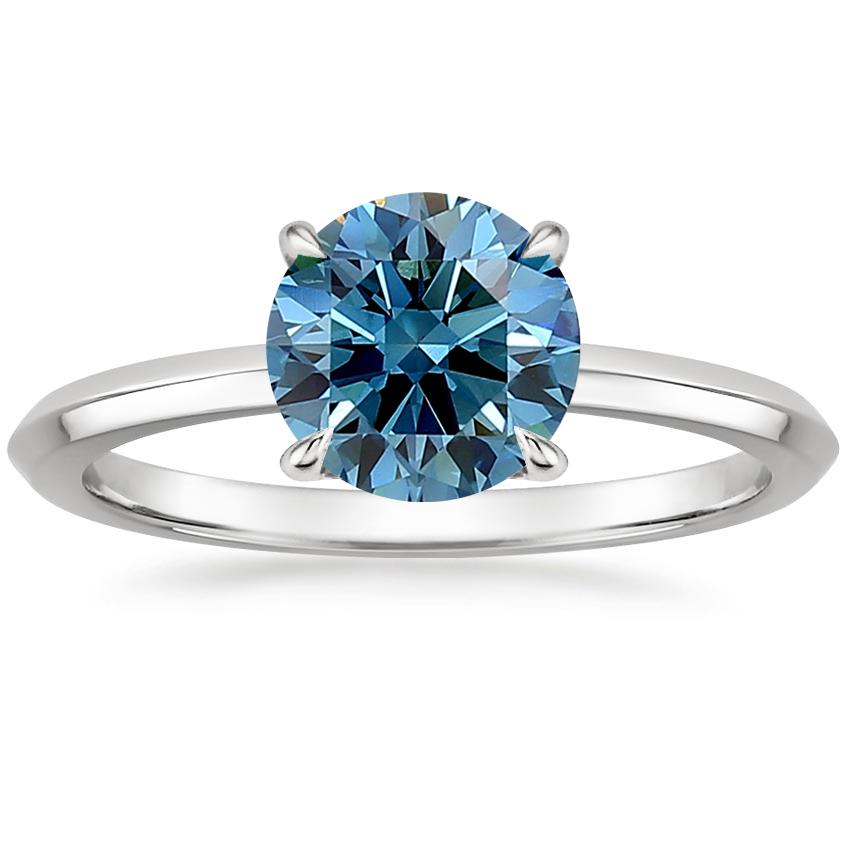 18K White Gold Hazel Solitaire Ring, large top view