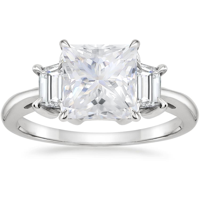 Moissanite Embrace Diamond Ring in 18K White Gold