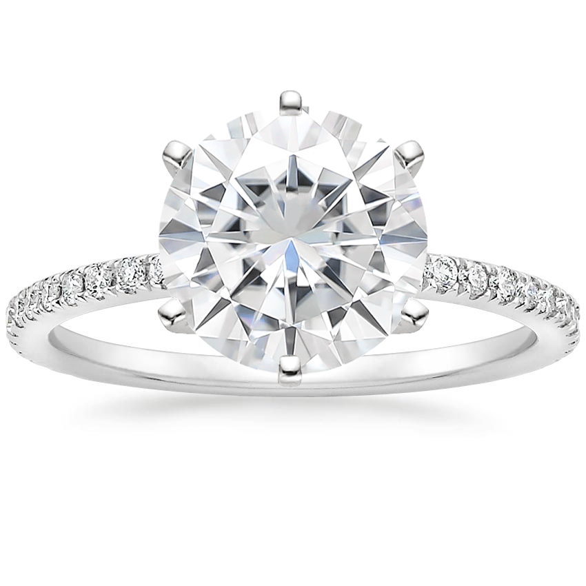 Moissanite Six-Prong Luxe Ballad Diamond Ring in Platinum