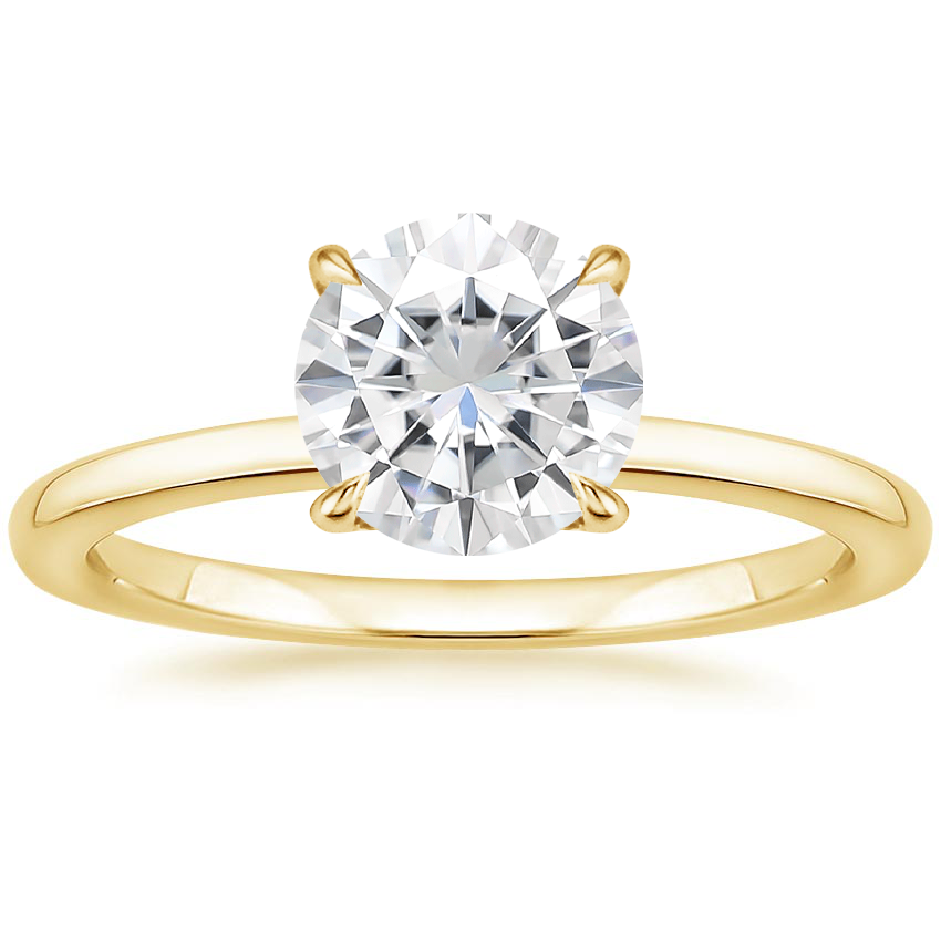Yellow Gold Moissanite Vita Diamond Ring