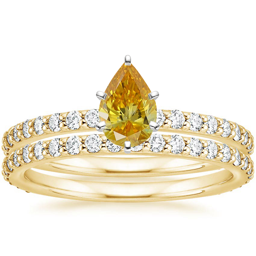 18K Yellow Gold Luxe Petite Shared Prong Diamond Bridal Set (3/4 ct. tw.)