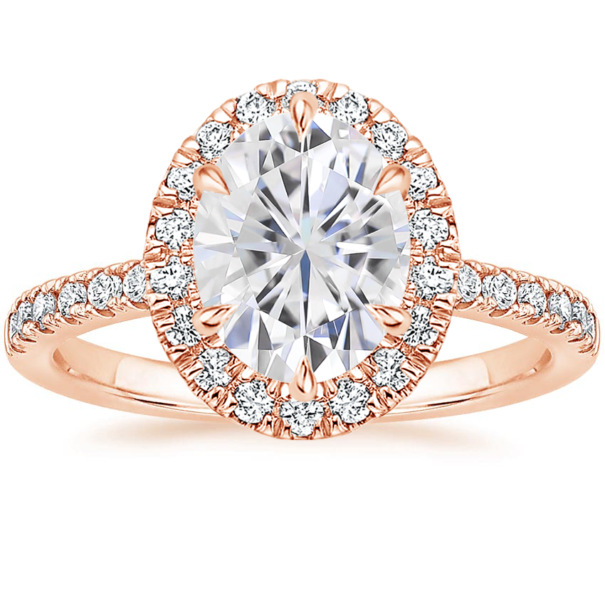 Rose Gold Moissanite Bliss Halo Diamond Ring (1/3 ct. tw.)