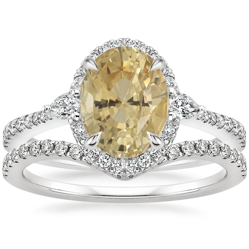 Platinum Luxe Aria Halo Diamond Ring with Flair Diamond Ring (1/6 ct. tw.)