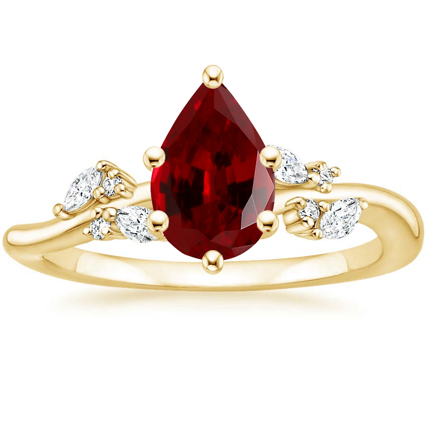 18K Yellow Gold Arden Diamond Ring, large top view