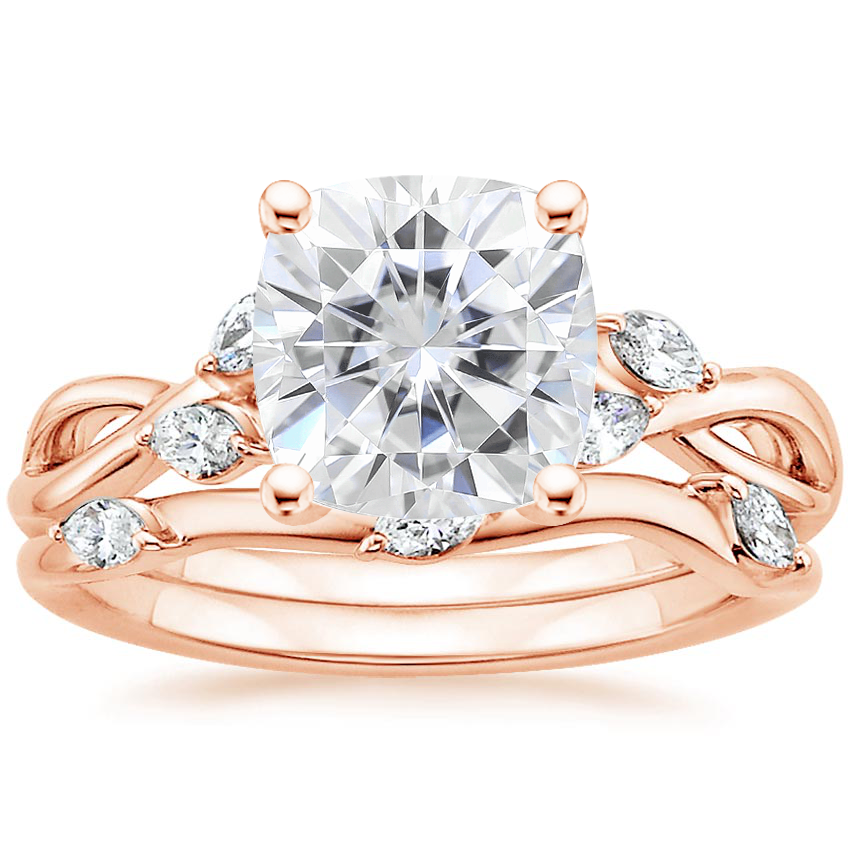 14KR Moissanite Willow Bridal Set (1/4 ct. tw.), top view
