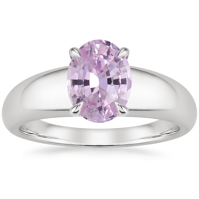 18K White Gold Adrian Solitaire Ring, large top view